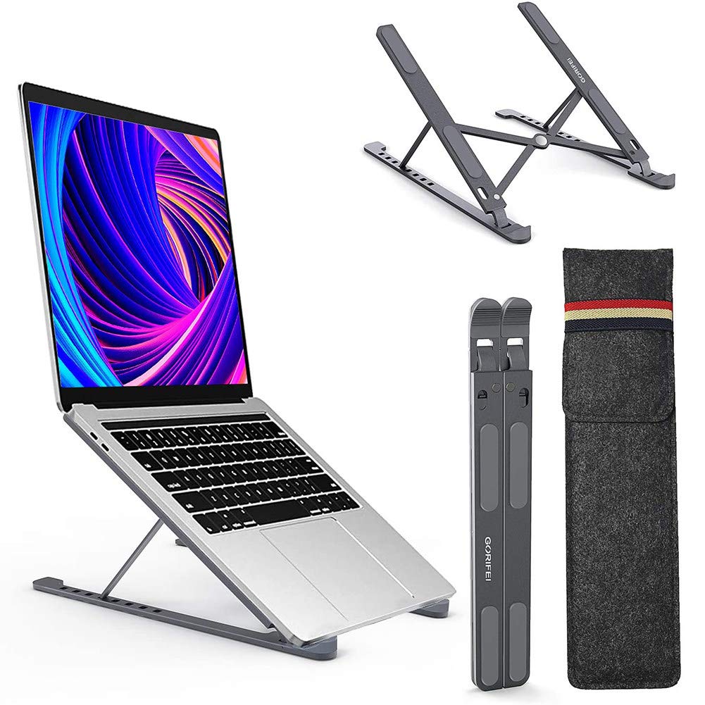 Laptop Stand,Portable Laptop Stand Holder,8-Levels Adjustable Laptop Riser with Carry Bag,Alumiun Ventilated Computer Stand for Macbook Pro Air,iPad,Lenovo,10-15.6'' Laptops