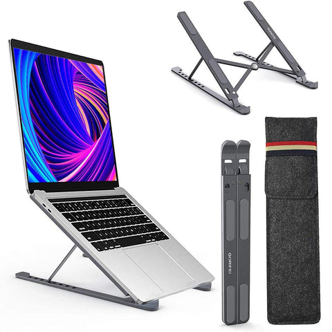 Laptop Stand,Portable Laptop Stand Holder,8-Levels Adjustable Laptop Riser with Carry Bag,Alumiun Ventilated Computer Stand for Macbook Pro Air,iPad,Lenovo,10-15.6'' Laptops