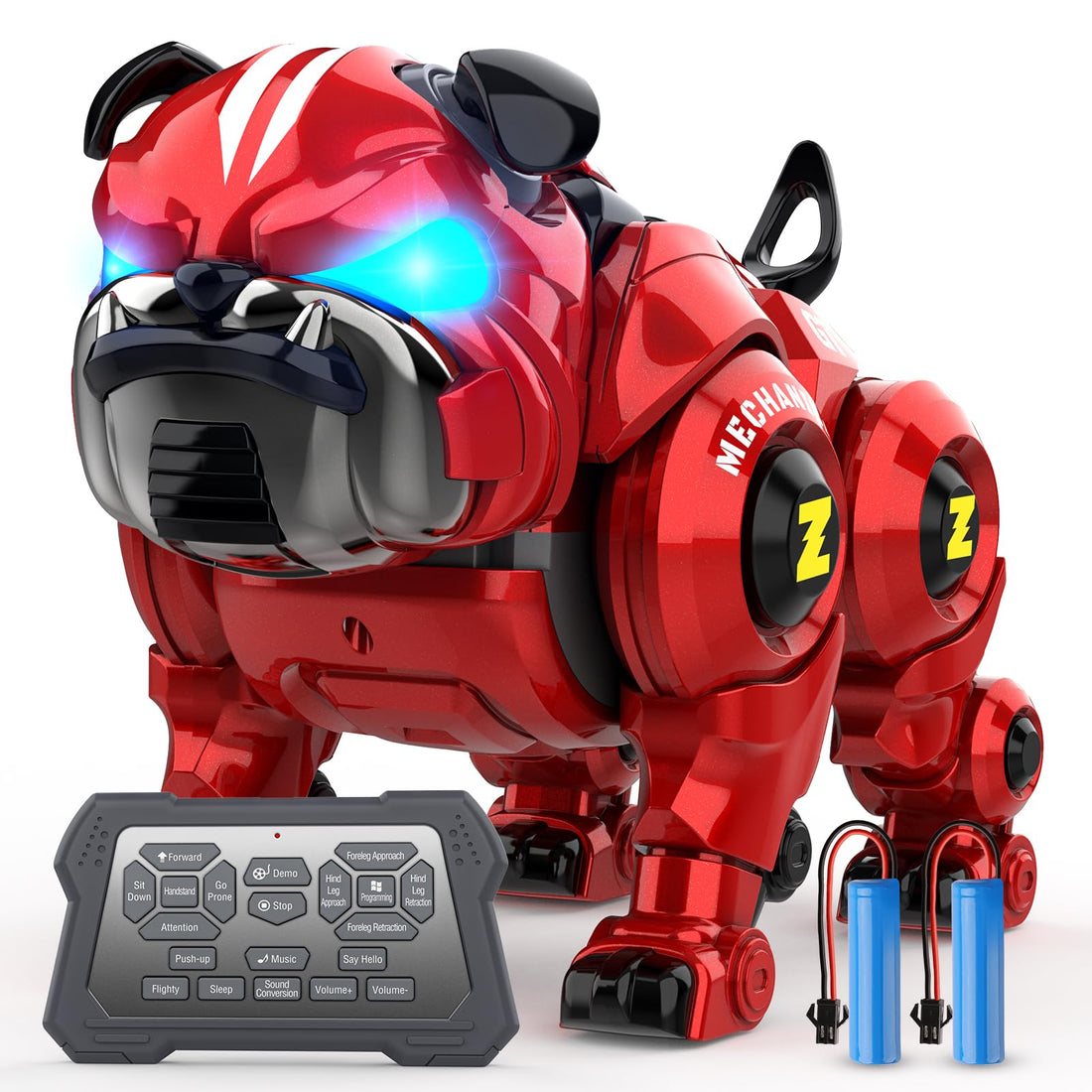 Robot Dog Toys for Boys, Remote Control Robot Toy, Rechargeable Programing Stunt Robo Dog with Sing, Dance and Touch Function, Robot Dog for Kids Toys Gifts for Toddlers 3 4 5 6 7 8 9 10+, Red