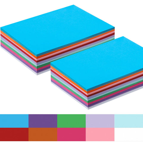 100 Pack 5x7 Cardstock Paper, 80lb Colored Cardstock Thick Paper Heavyweight Cardstock for Card Making, Invitations, Printer, Postcards, Scrapbook Supplies(10 Colors)