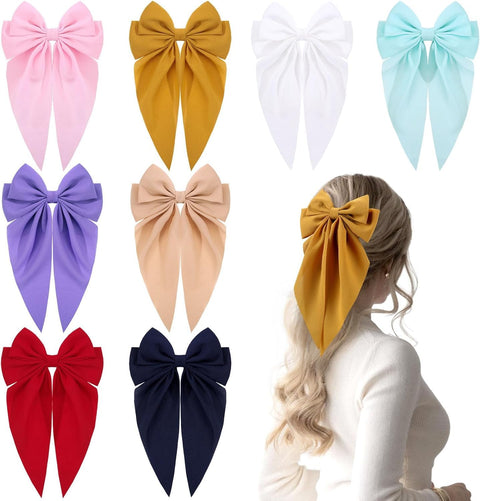 1pc Satin Bowknot Silk Decorative Hair Clip, Daily Wear Hair Accessory Valentine's Day Valentines (Violet Purple)