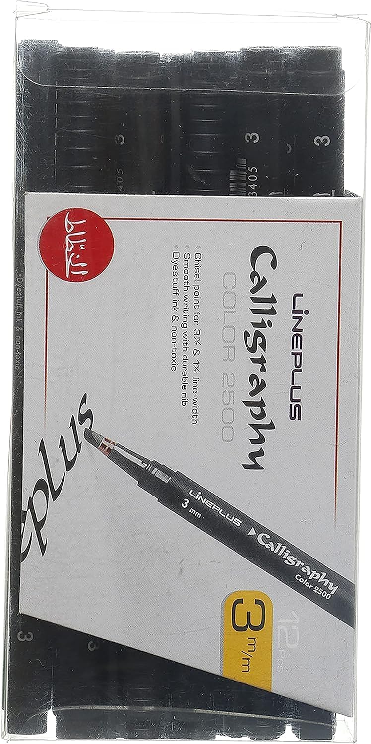 2500 calligraphy pen, 3.0 mm set of 12 pieces - black