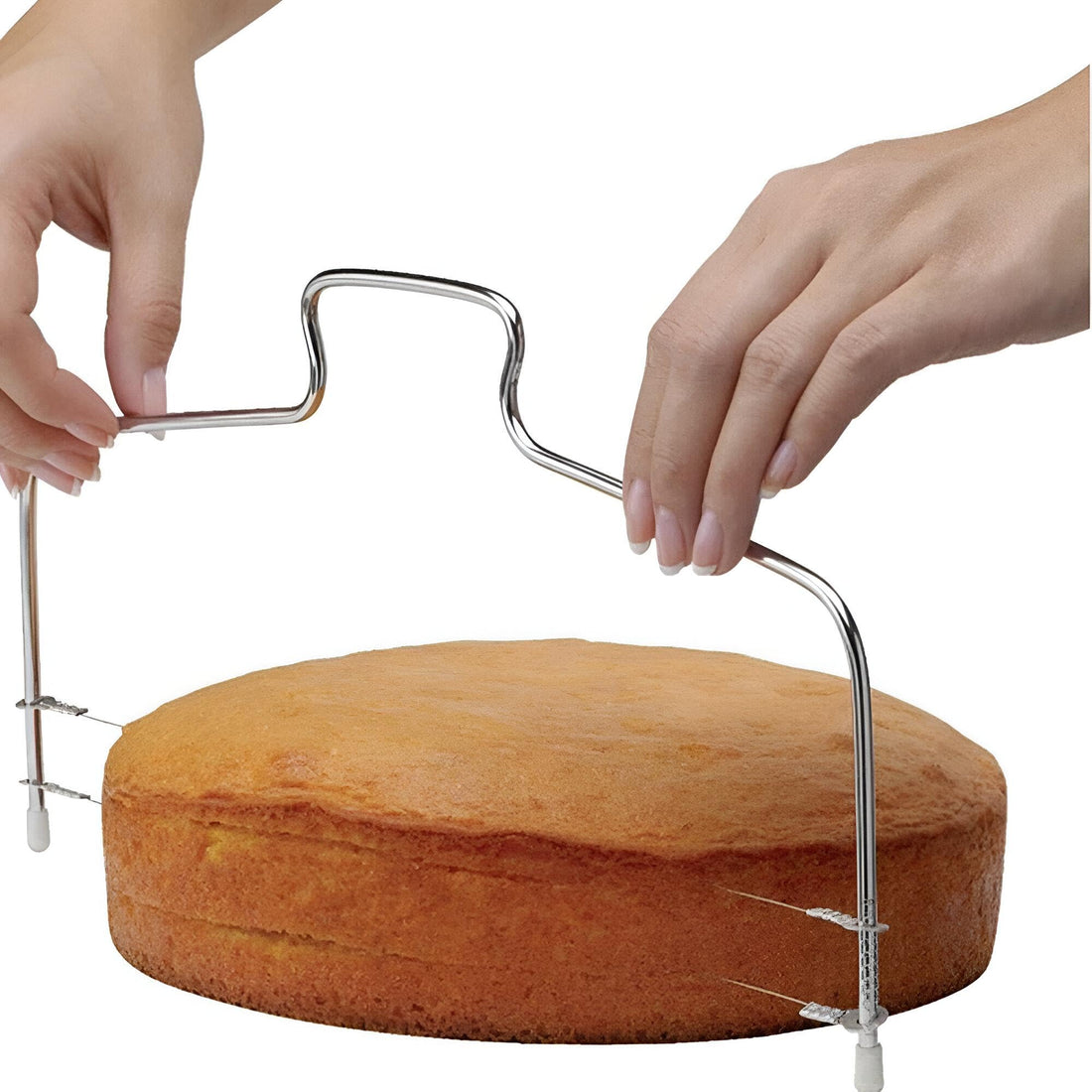 Koksi Professional Cake Cutter Adjustable Double Cutting Wire Leveller Stainless Steel Cake Slicer Slicing Kitchen Tool