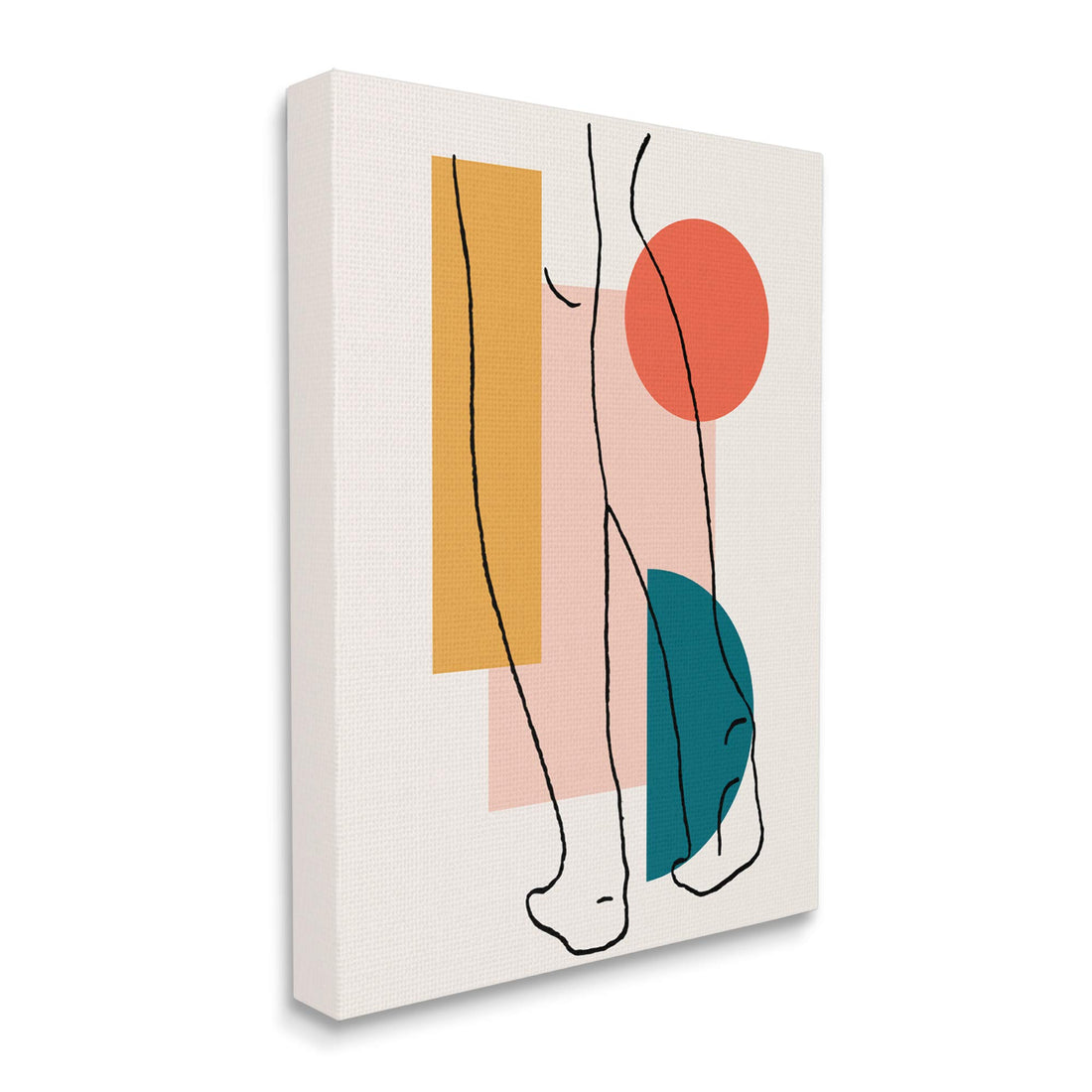 Stupell Industries Figure Line Drawing Bold Geometric Pop Shapes, Designed by Alonzo Saunders Canvas Wall Art, 30 x 40, Multi-Color