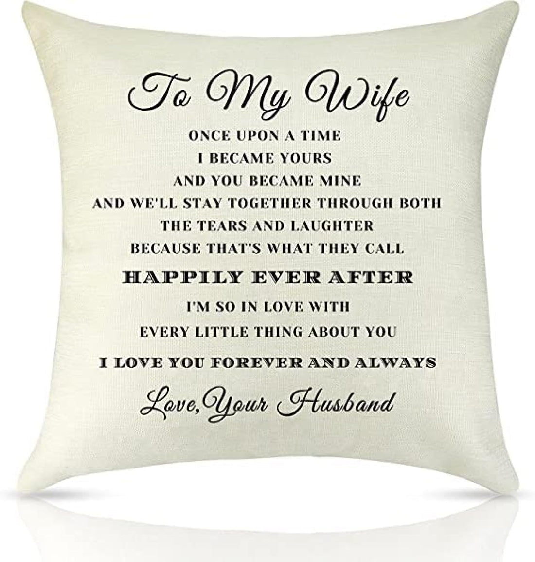 To my Wife Gift Cushion Cover Anniversary Wedding Gift Wife Gift from Husband I Love You Gift Throw Pillow Engagement Gift Women Fiancee Couple Valentines Day 40 x 40