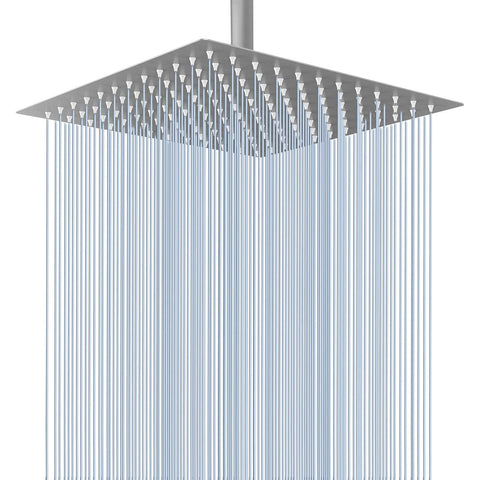 Voolan Rain Shower Head - High Flow Large Rainfall Shower Head Made of 304 Stainless Steel - Perfect Replacement For Your Bathroom Showerhead (12 Brushed Nickel)