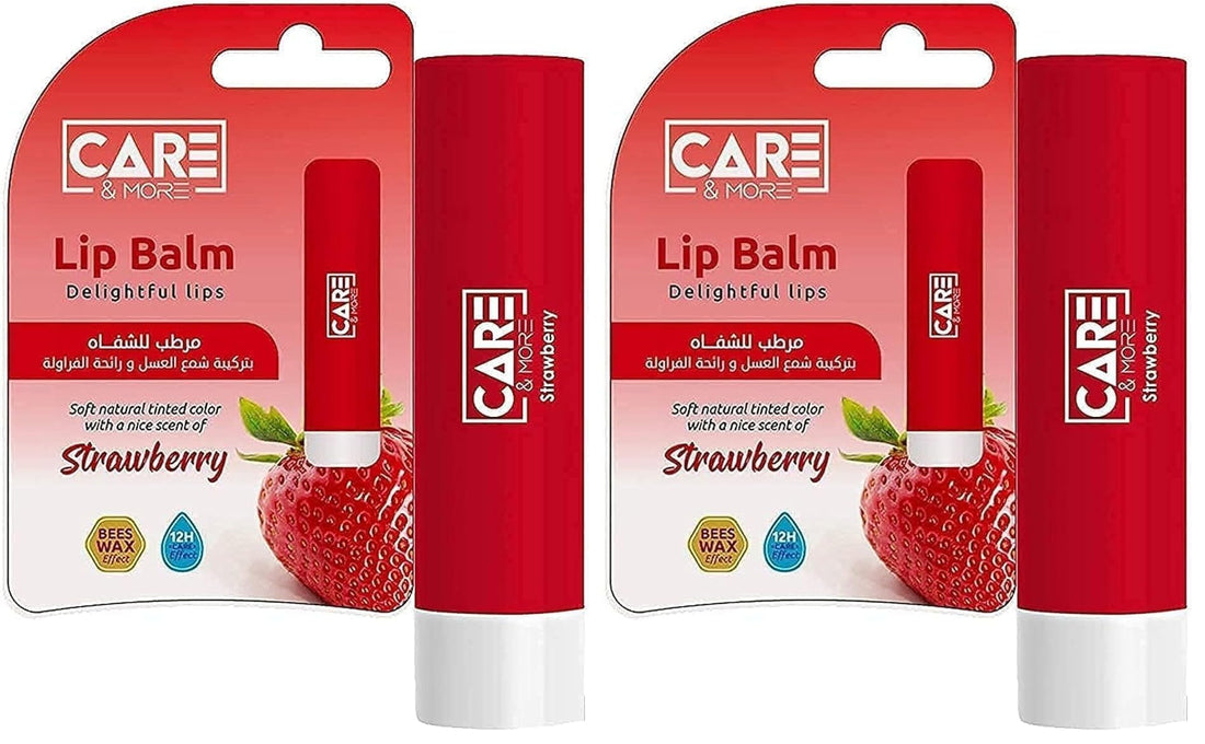Care & More Strawberry Lip Balm 4 g (Pack of 2)