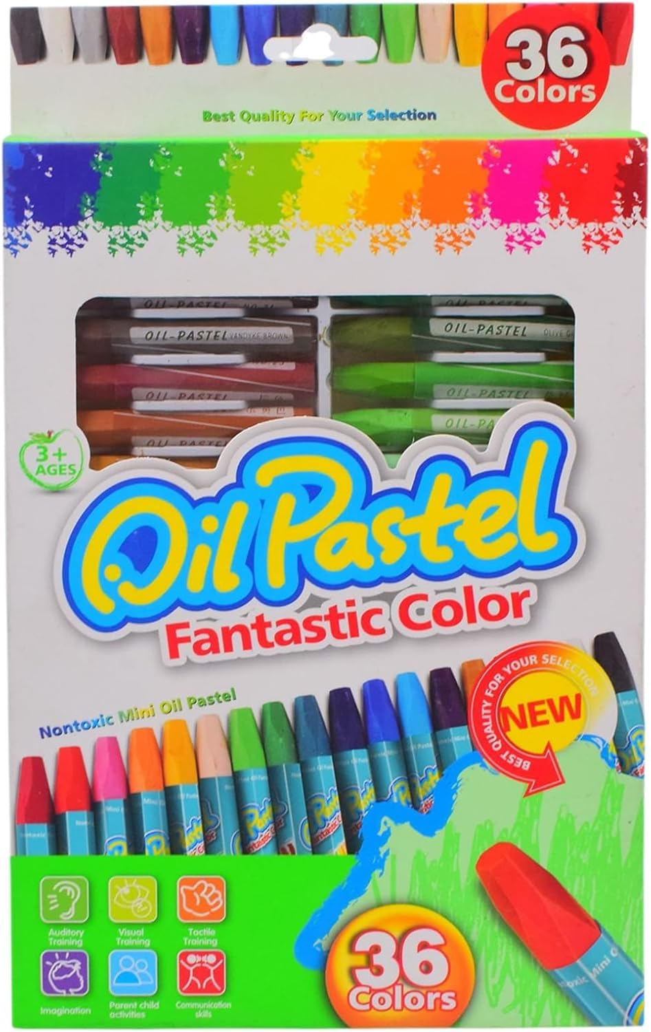 Smart Oil Pastels, 36 Colors, Non-Toxic