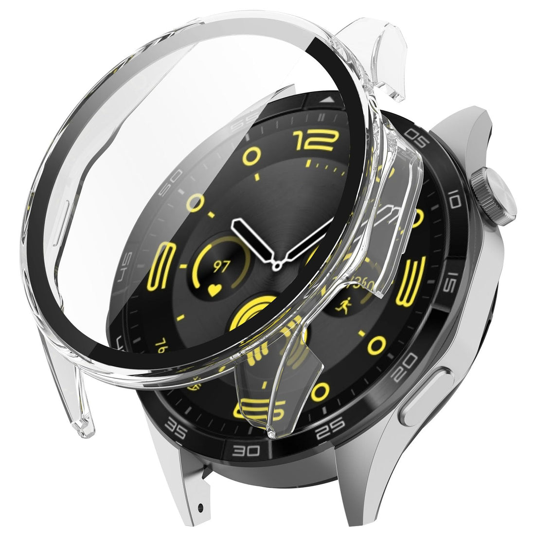 Beauenty PC Hard Case With Screen Protector for HUAWEI Watch GT 4 (2023) All-Inclusive Anti-Drop Electroplating Cover (46mm, clear)