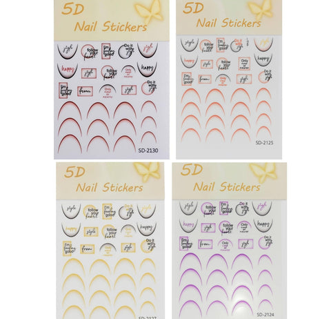 French Tip Nail Stickers for Nail Art Decoration, Random Colors, Easy Self-Adhesive Nail Decals, DIY Manicure Accessories for Natural Nails, Acrylic & Gel Nails