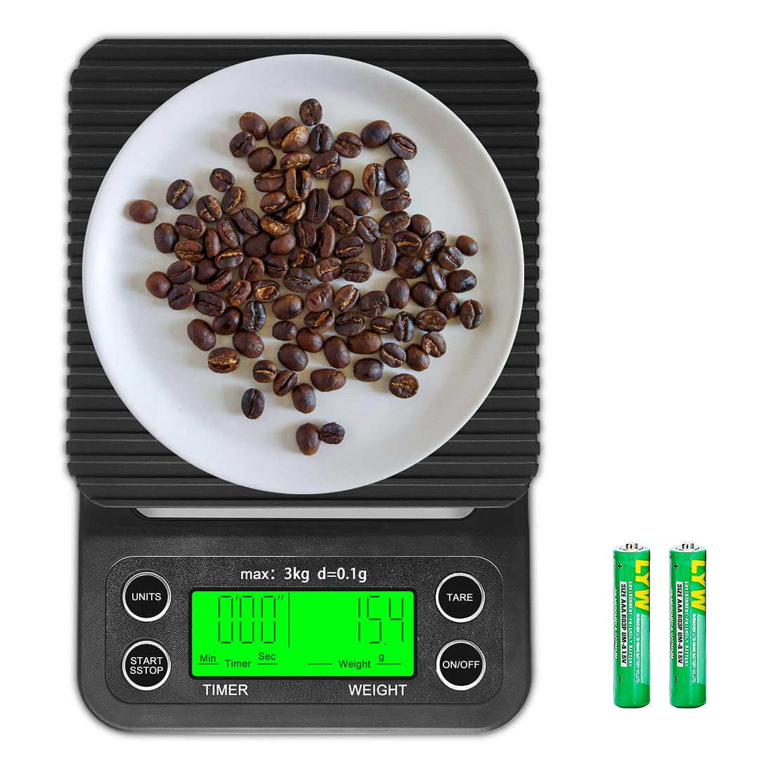 Coffee Scale with Timer,Multifunctional Food Scales Digital Kitchen Scales 6.6lb/3kg,Coffee Bean Scale for Pour Over and Drip Coffee (Green)