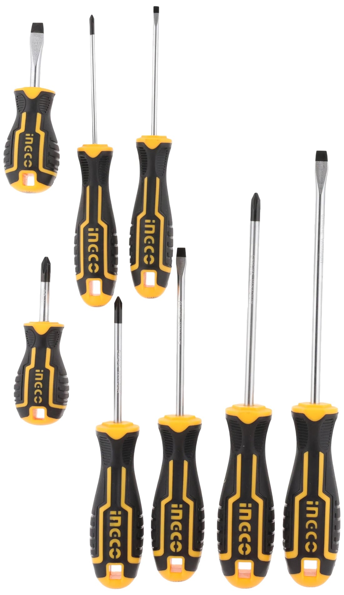 INGCO Screwdriver Set PACK OF 8 Cross Cut Professional Chrome Vanadium Screwdriver