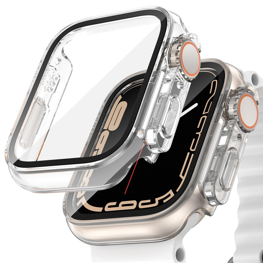 Dl3 Mobilak for Apple Watch 40mm Screen Protector Case, [ Looks Like Ultra Protector Case ] Built-in Tempered Glass Screen Unique Design Case Cover for iWatch 40mm Series 6 5 4 SE - Clear