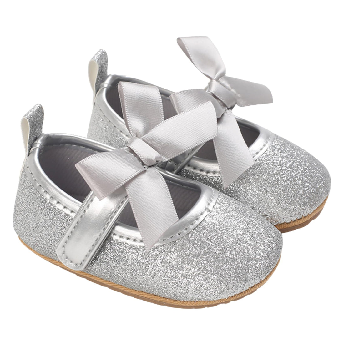 Mix&Max baby-girls Front Bow Velcro Strap Ballerina Shoes Ballet Flat
