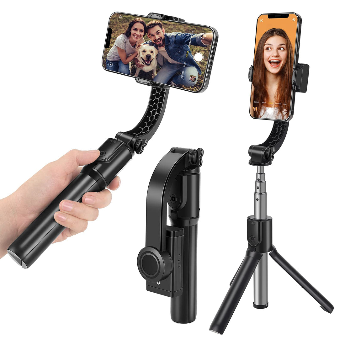 Gimbal Stabilizer with Extendable Selfie Stick Tripod,Bluetooth Wireless Remote and Phone Video Stabilizer Handheld, The Smartphone Gimbal Suit for iPhone,Samsung,Android Phone