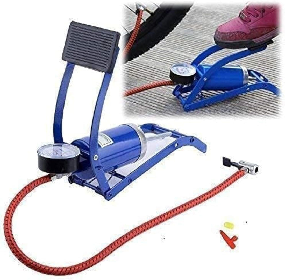 Mini Air Pump Tire Inflator Mini Air Pump for Car Tires, Portable Air Pump for Scooter, Motorcycle, Bicycle, Multi-Use (Blue Foot Pump) - By Kaber Egypt 2020