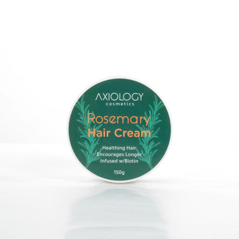 Axiology Rosemary Hair Cream, Infused with Biotin, Encourages Longer Hair, 150g