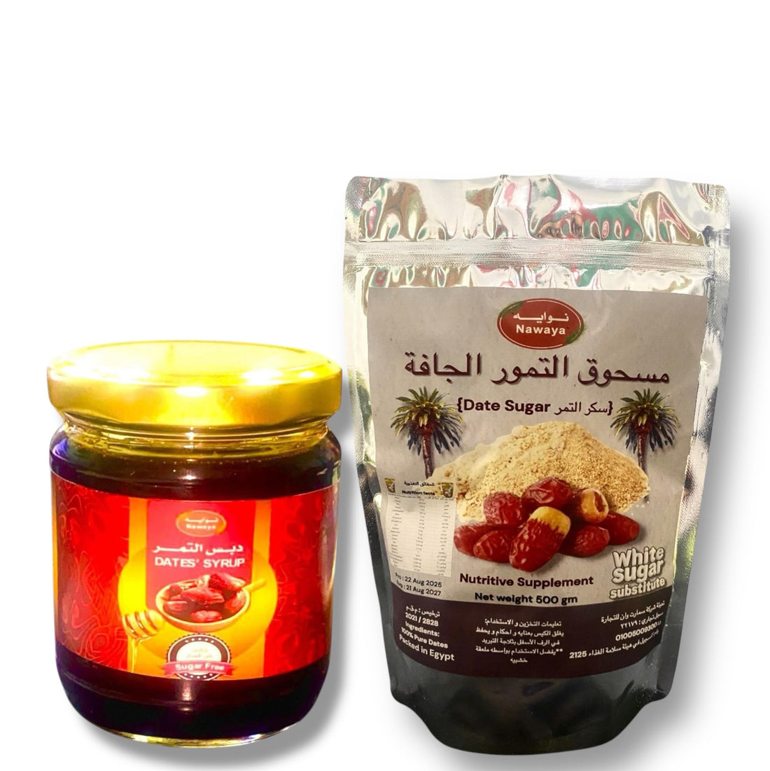 Nawaya Duet, Date Sugar 500g & Dates Syrup, 230 gm, Natural Sweetener, White Sugar Substitute