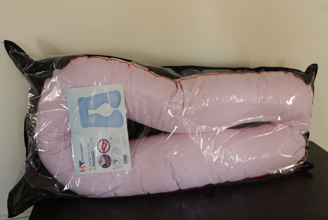 Max Comfort Medical Pregnancy Pillow, Detachable U Shaped Full Body Pillow for Back, Hips, Legs, Belly with Removable Cover (Pink)