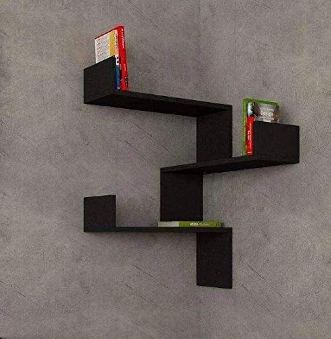 Corner Wall 3 Pcs Shelves 60 cm - Black