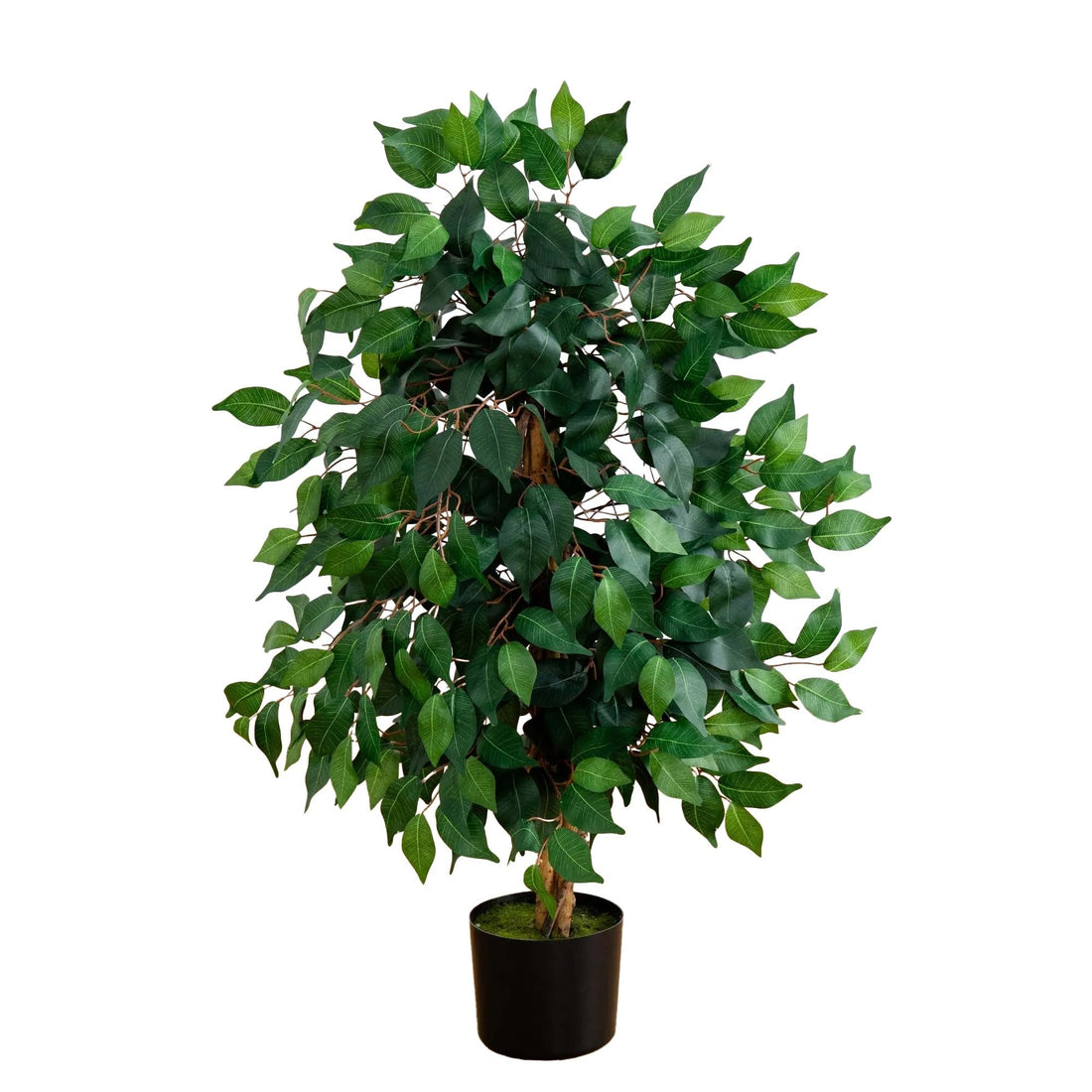 Nearly Natural 3' Ficus Silk Artificial Trees, 36in, Green