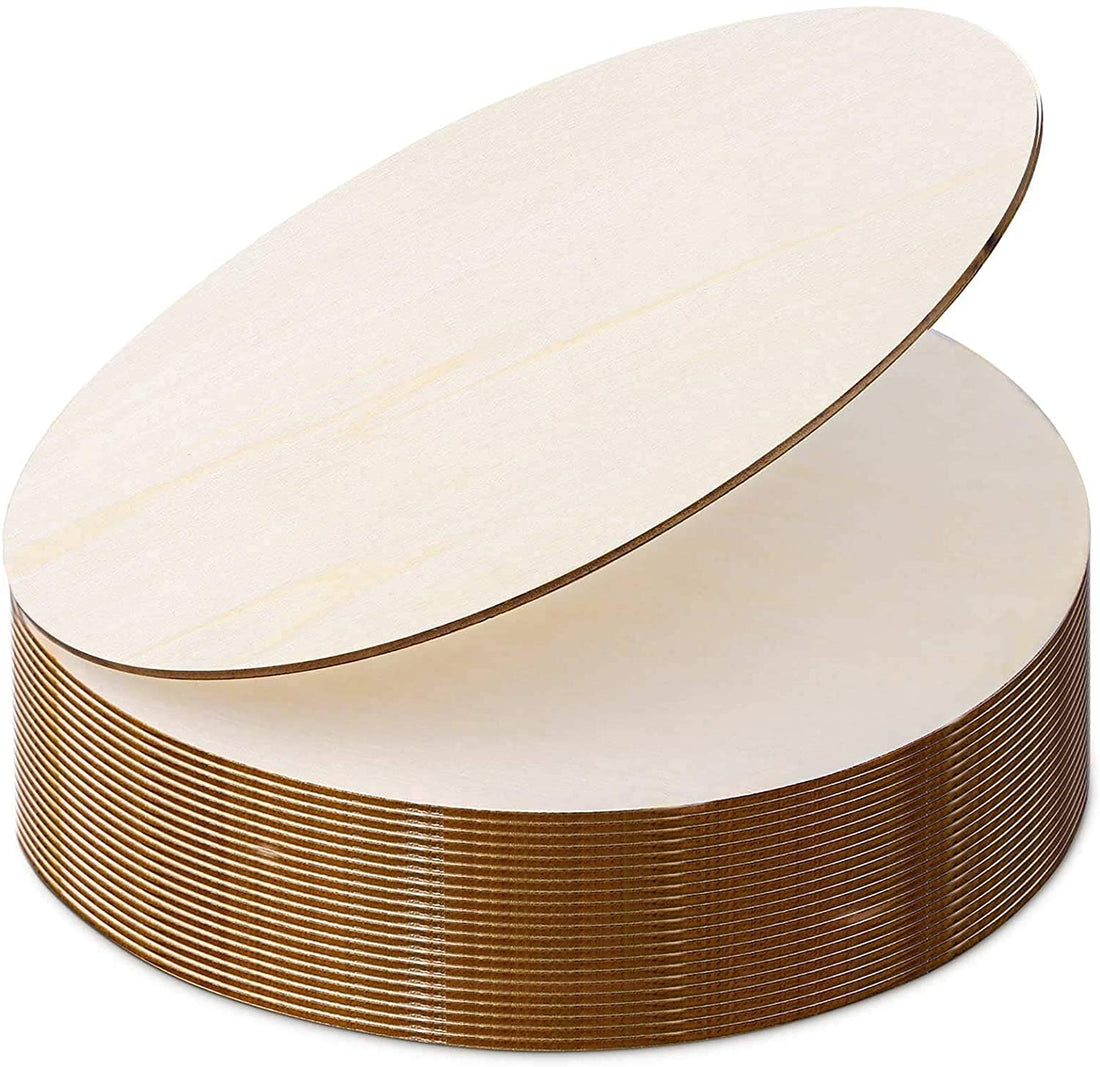 12pcs Unfinished Wooden Circles Door Hanger, 12 Inch Dia Round Wood Slices for DIY Wood Craft,Coaster, Pyrography, Painting and Wedding Christmas Decorations