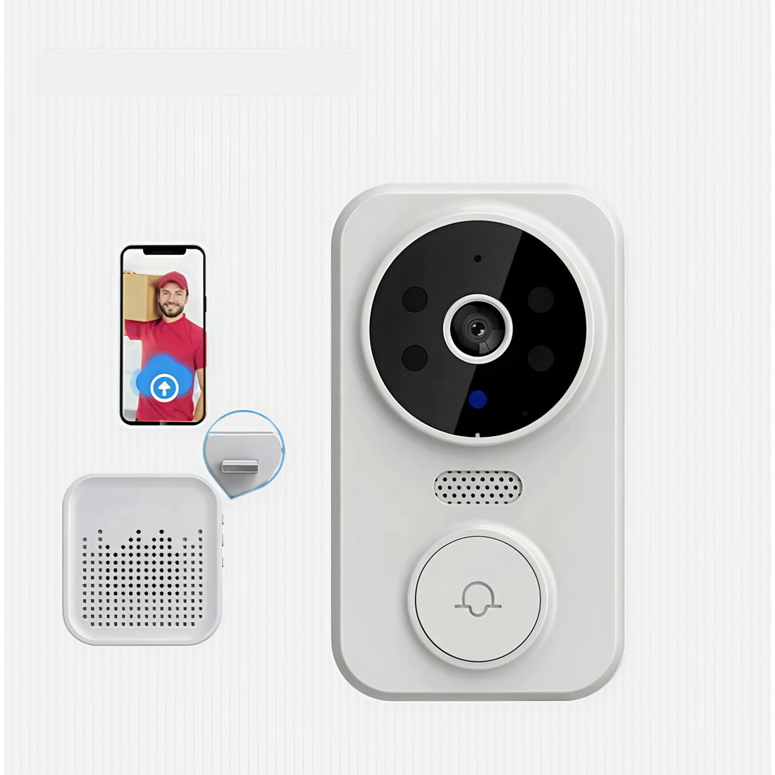Doorbell Camera Wireless, WiFi Video Doorbell with 1080P HD, Night Vision, Motion Detection, 2-Way Audio, Waterproof, Tuya App, Battery Powered