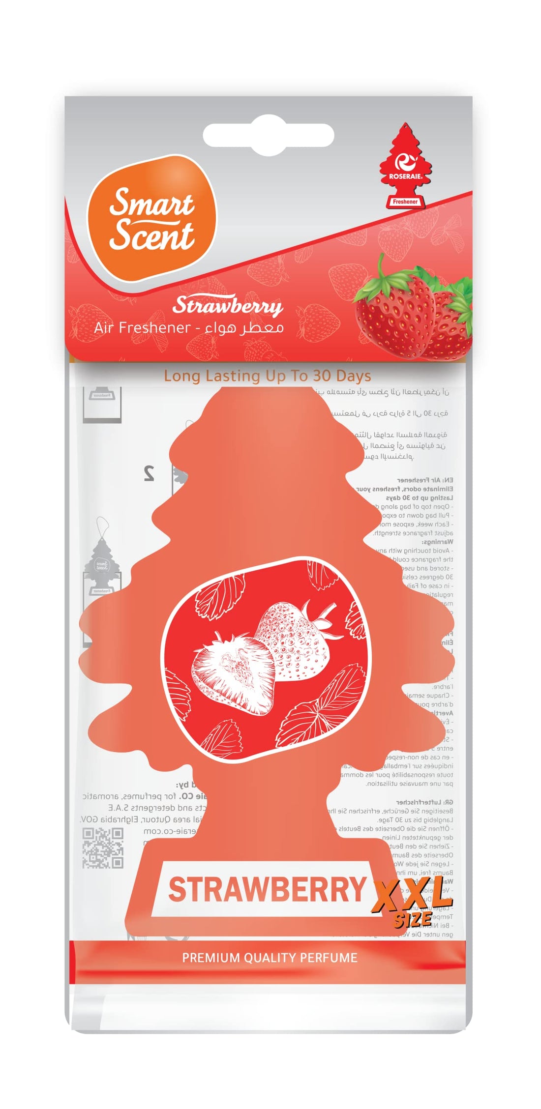 Roseraie Car Freshener Smart Scent Strawberry XXL Paper