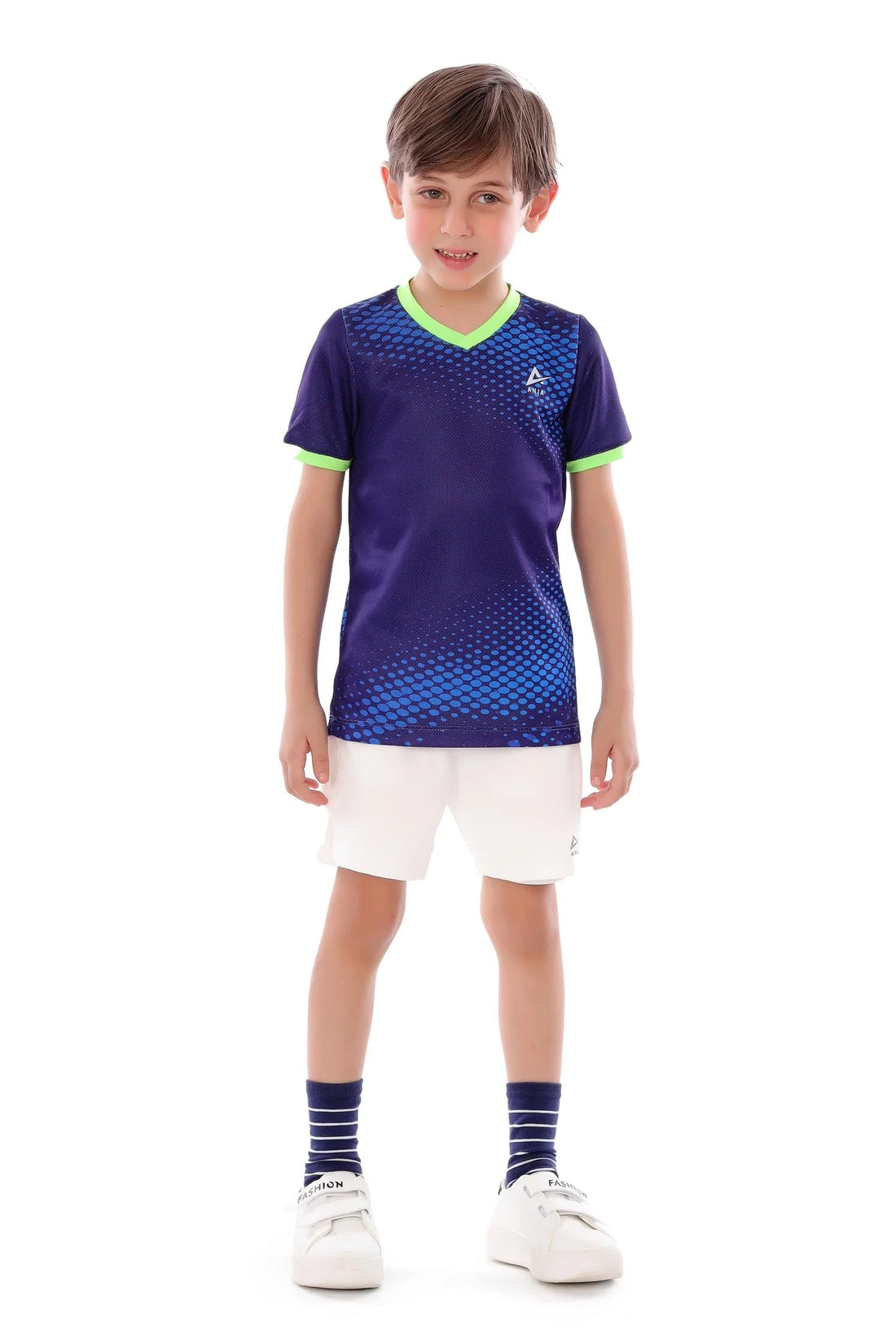 Girls Blue Hex Fade T-Shirt – Sporty Athletic Top