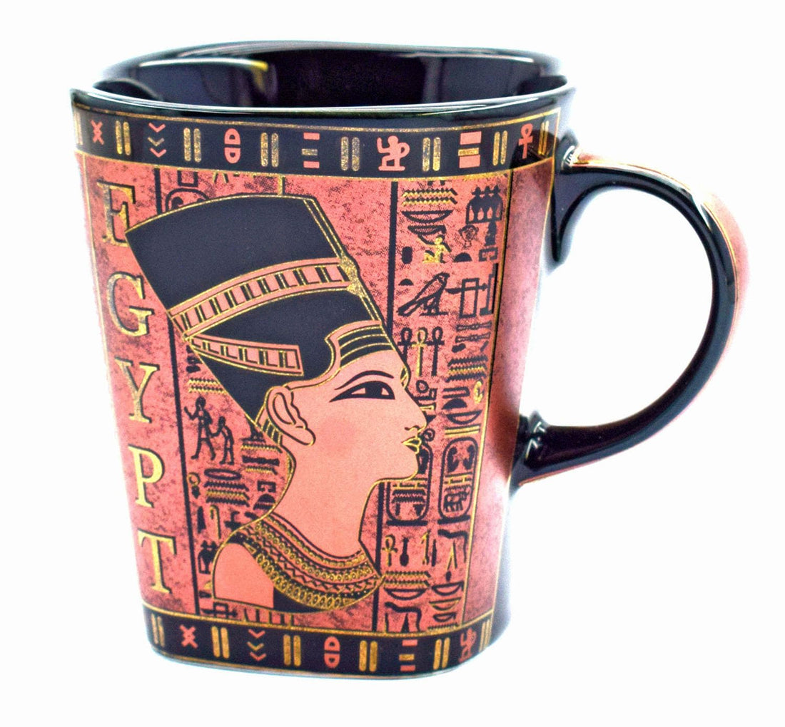 immatgar pharaonic style mug ancient Egyptian souvenirs gifts from Egypt - mother day gifts (3kings -Dusty Rose - 200 MM)