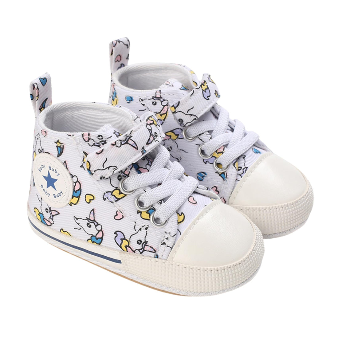 Mix&Max baby-girls Velcro Strap Sneakers Shapes Printed Sneaker