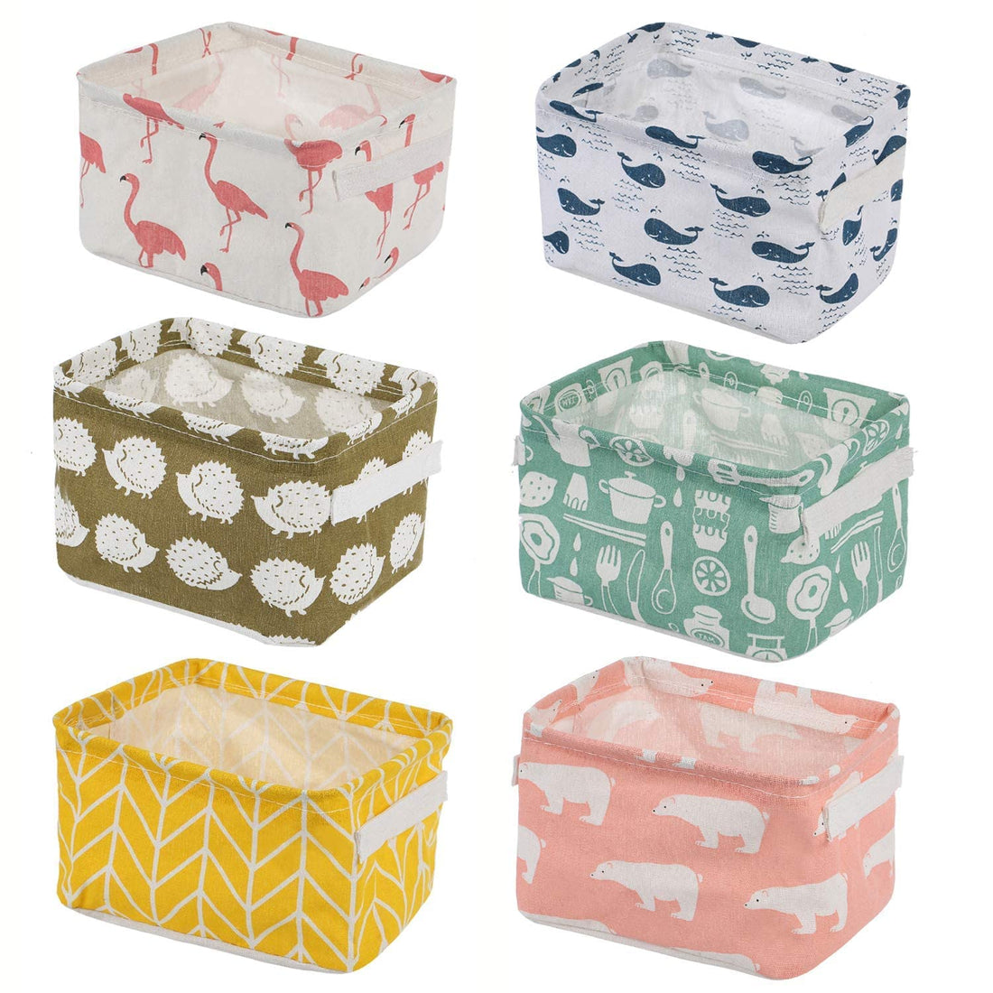 Foldable Multipurpose Storage Box Small Canvas Fabric Organizer Baskets for Organizing, Storage Box with Handles Boxes for Wardrobe (Multi) polyethylene, Rectangular (Pack of 1)