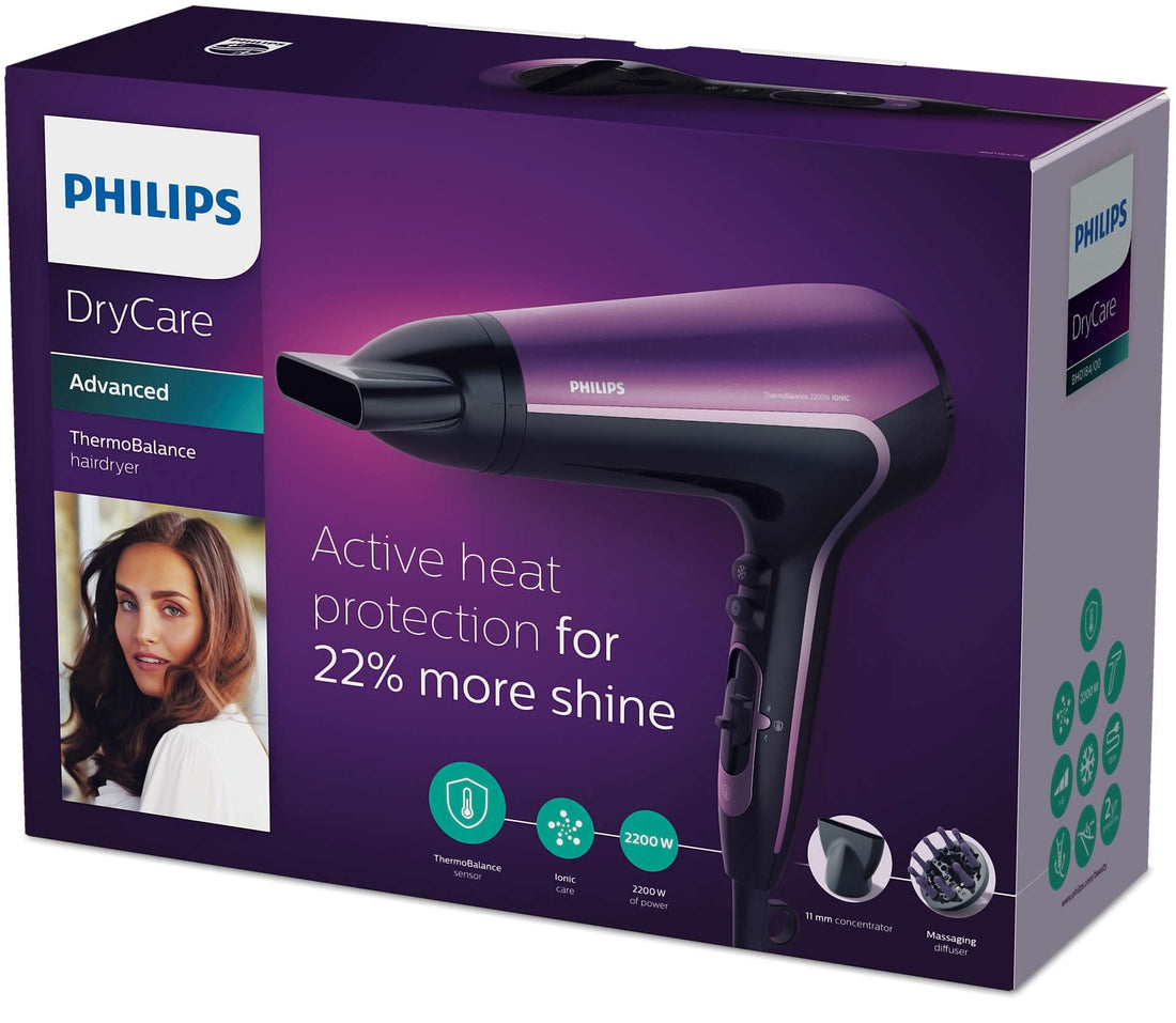 Philips DryCare Advanced Dryer With diffuser, Ionic, 2200 Watts - BHD184/00