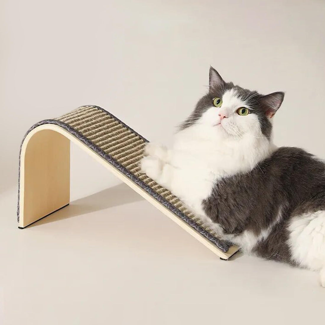 Incline Sisal Cat Scratch Board Ramp Protecting Furniture for Indoor Cat & Kitten, Infinity Portable Floor Modern Cat Scratchers Pad Post Toy for Small Large Cats Kittens Kitty