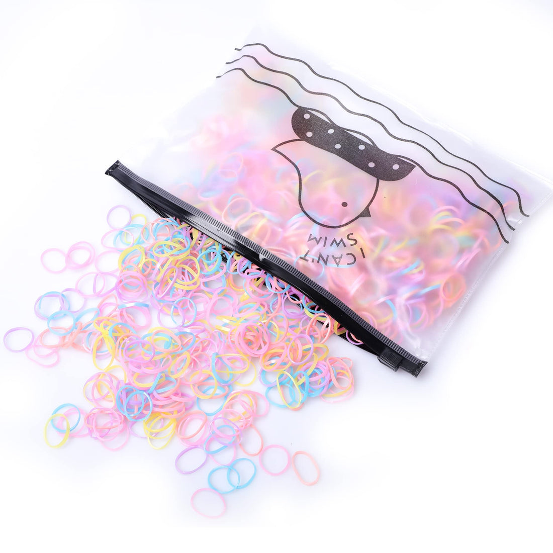 GYIPFIPA 1000 Small Rubber Bands for Hair,Colorful Transparent Elastics Hair Ties for Girls and Kids Soft Hair Rubber Bands Premium Mini Elastic Hair Ties,Multi Color