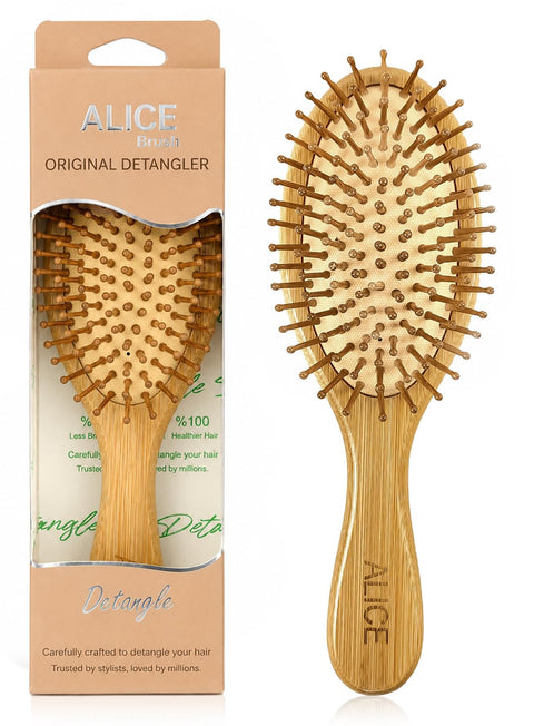 Alice - Hair Brush, Original Detangler, Wood Brush, For Man & Women, Crafted To Detangle Your Hair