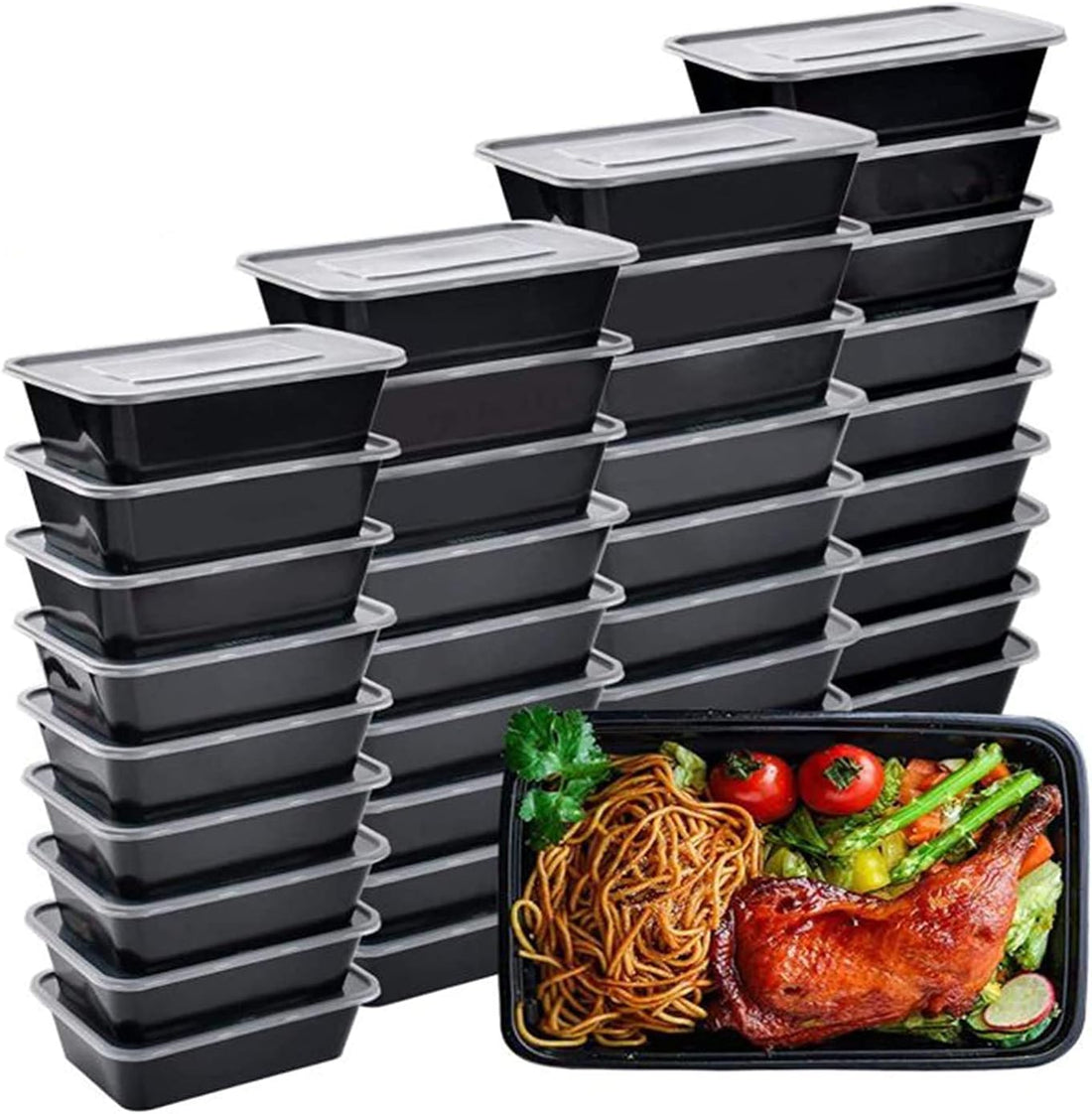 Microwave Meal Prep Containers [10 Pack] – 750ML Reusable Plastic Food Storage Boxes with Airtight Lids – Freezer, Dishwasher & Microwave Safe Lunch Containers for Meal Prep, Takeaway & Leftovers