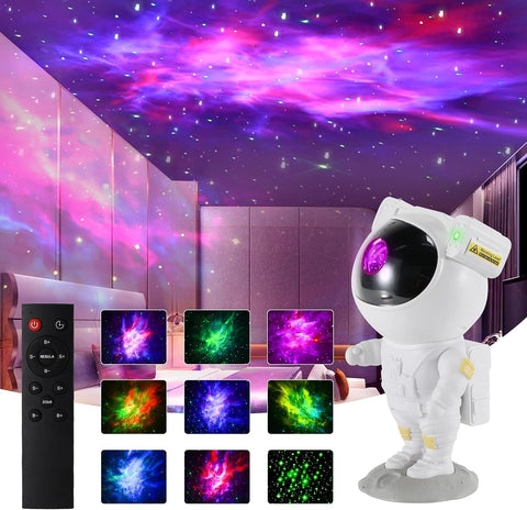 Astronaut Light Projector Kids Star Galaxy Night Light, Galaxy Light Star Projector with Timer Remote, 8 Nebula Modes 360° Rotation Astro Projector for Bedroom, Home Theater, Gaming Room, Party