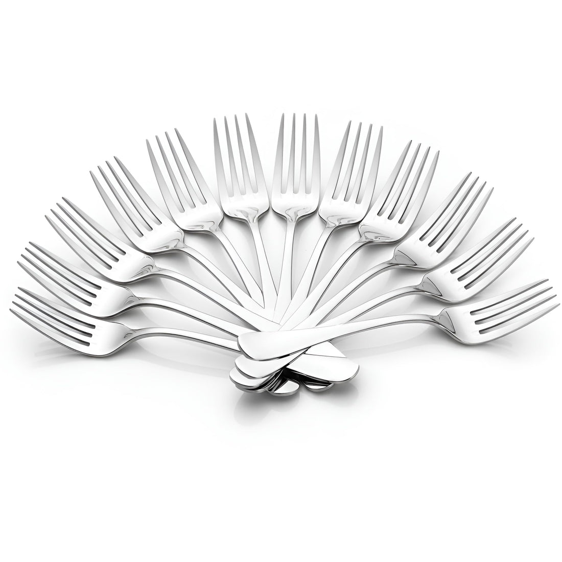 Parage 12 Pieces Stainless Steel Dinner Forks Set - Fork Set for Home and Kitchen, 12-Pieces Fruit Fork for Dining Table, Shiny and sturdy Handle Forks with Round Edge