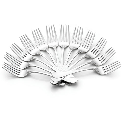 Parage 12 Pieces Stainless Steel Dinner Forks Set - Fork Set for Home and Kitchen, 12-Pieces Fruit Fork for Dining Table, Shiny and sturdy Handle Forks with Round Edge