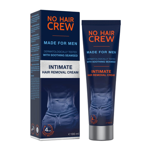 NO HAIR CREW Premium Intimate Hair Removal Cream - Soothing, All Skin Types, Extra Soft Made For Men, 100 ml
