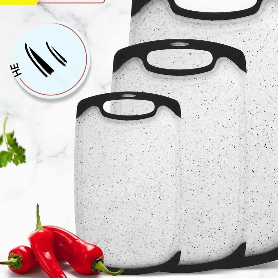 Oval Baking Pans - Granite Non-Stick Surface Set of 3 Different Sizes, Provides Superior Heat Conductivity for Perfect Baking and Cooking Results.