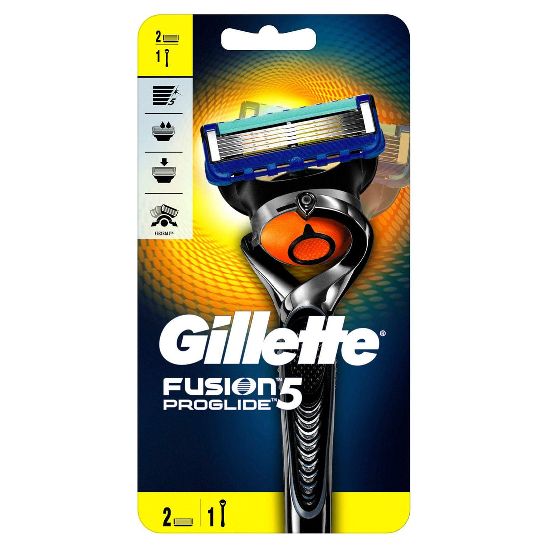 Gillette Fusion ProGlide Men's Razor with Flexball Handle Technology and 2 Razor Blade Refills