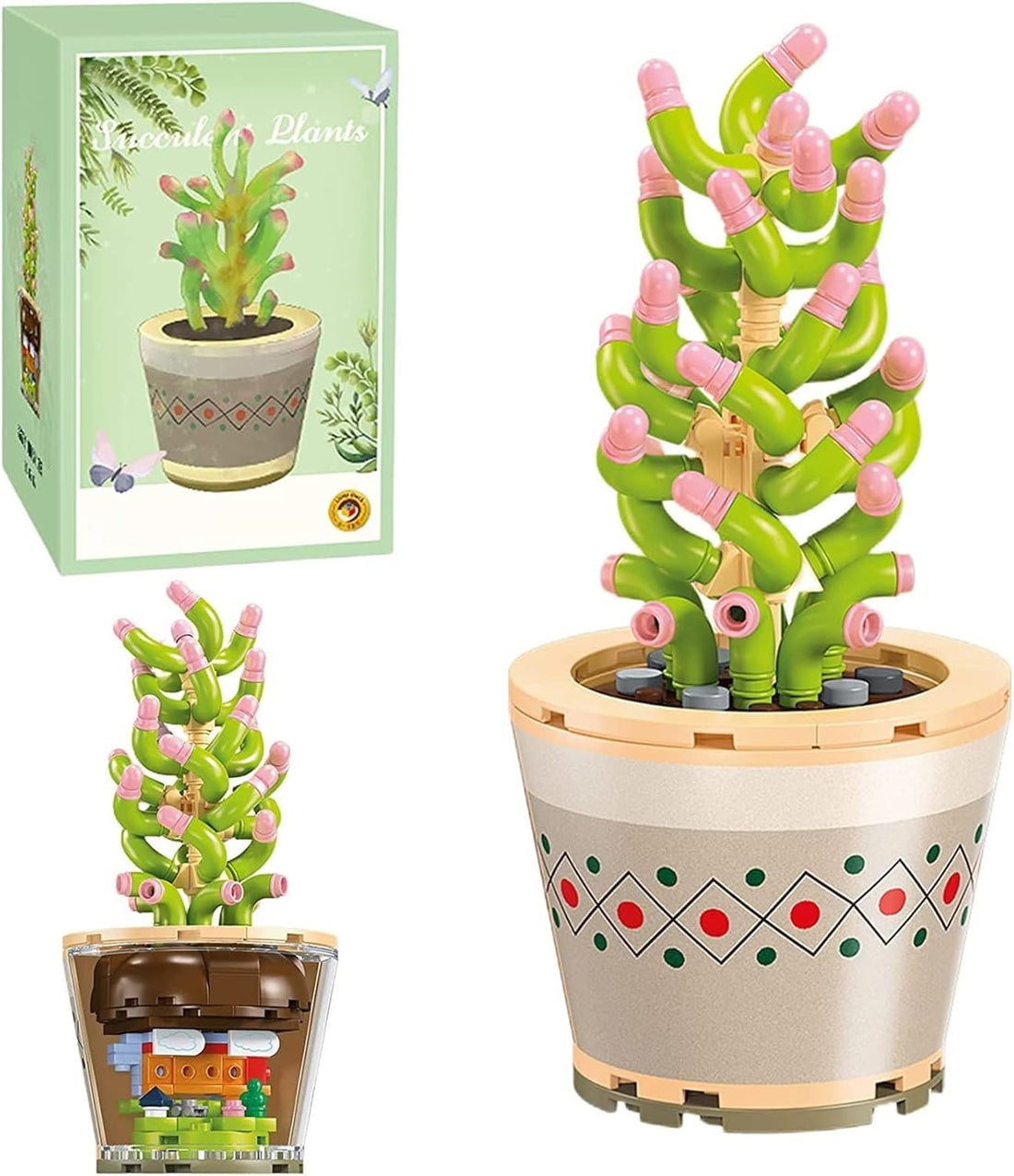 TOYS LAND Flower Bouquet Building Blocks Toy Set, 222 PCS Creative Succulent Plants Bonsai Mini Bricks Kit, Floral Building Set for Home & Office Decoration, Birthday Gifts for Kids Boys Girls Aged 6+