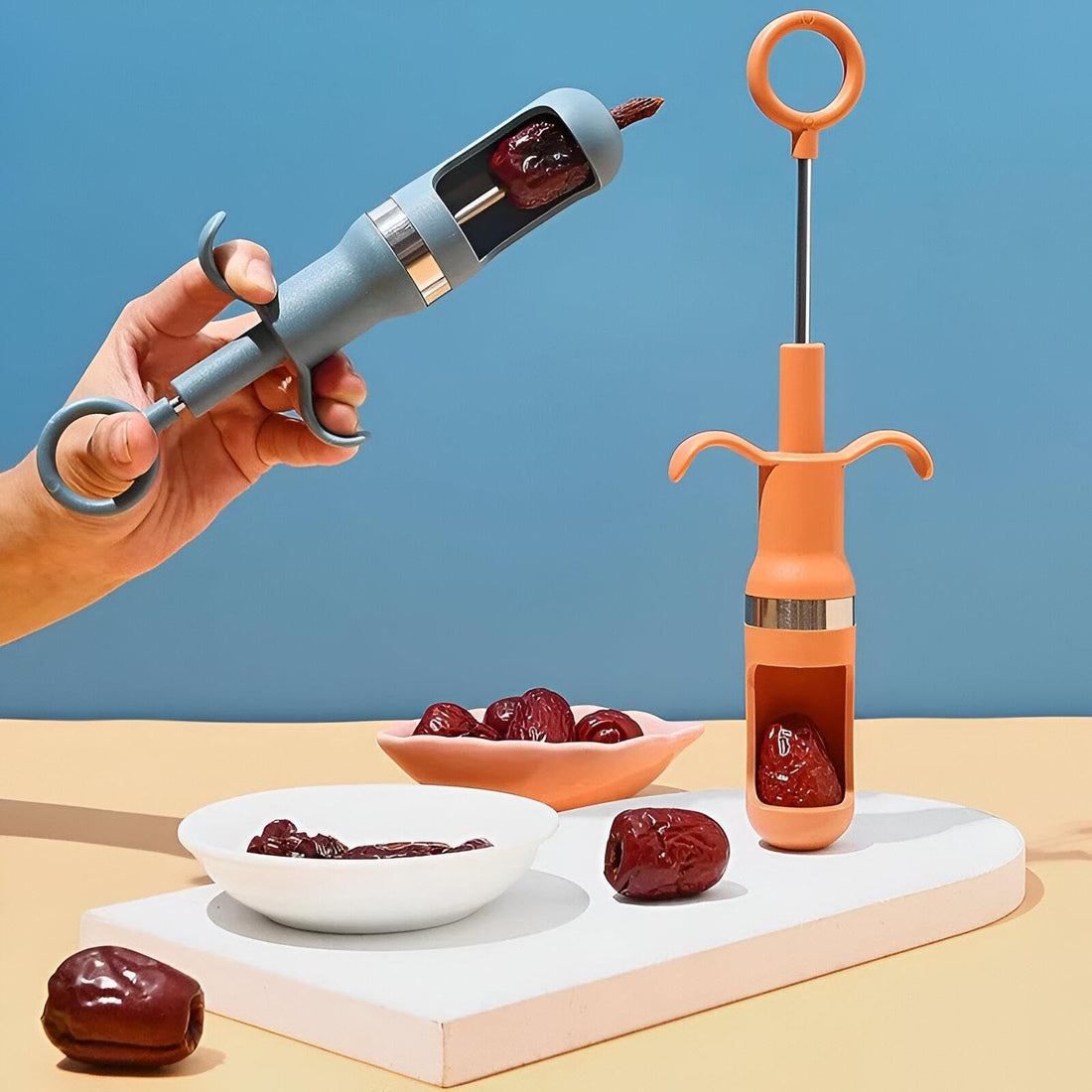 Fruit Seed Tool - Transform your kitchen experience with this innovative Fruit Seed Tool designed to quickly and easily remove seeds from cherries, olives and dates for hassle-free baking! (2 Pack)