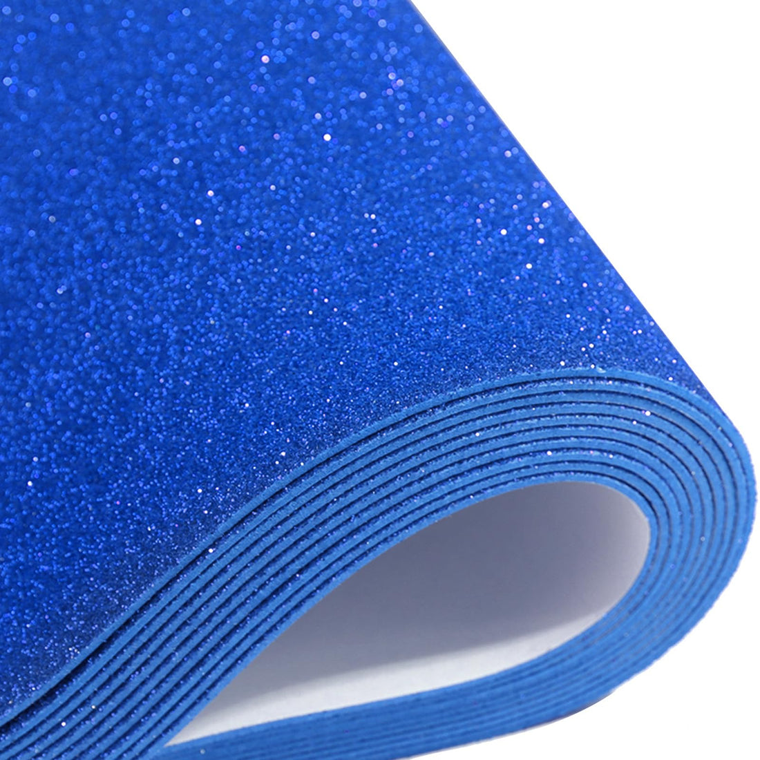10 Sheets Glitter Foam Sheets for Crafts, A4 Cardstock Paper Sparkles Self Adhesive Sticky Paper for Christmas Construction Scrapbook Gift DIY Cutters Card Party Decoration (Blue)