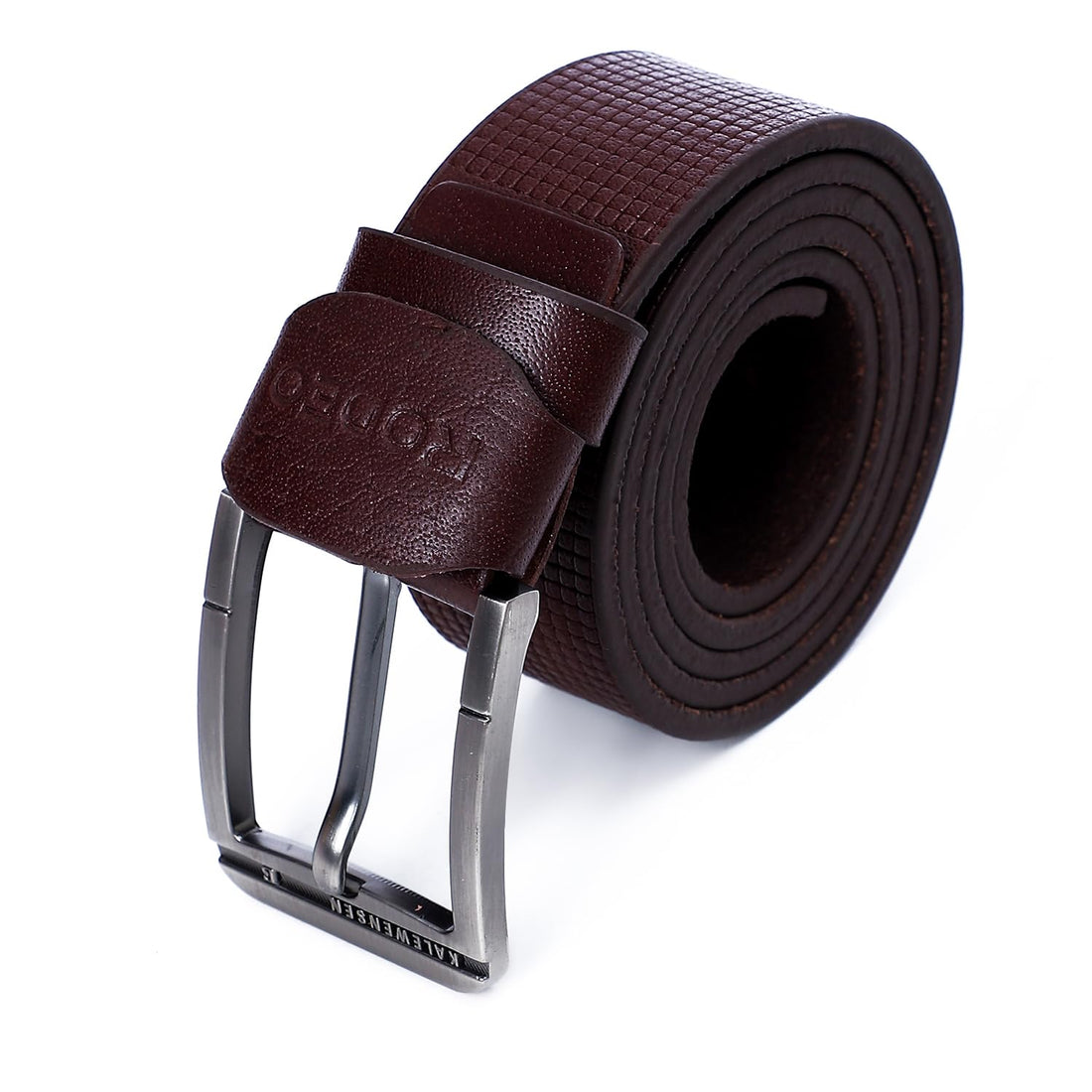TOP LEATHER (RO 2017) Belts for Men with Metal Buckle, Heavy Duty Mens Casual Belts Brown