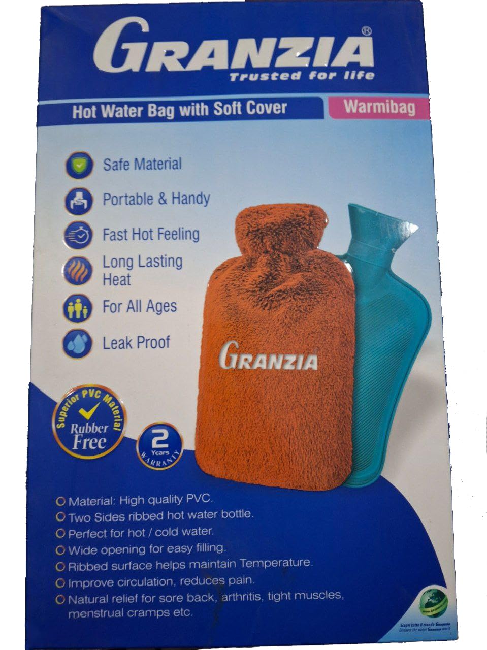 Warmibag Hot Water Bag with Blue Soft Cover