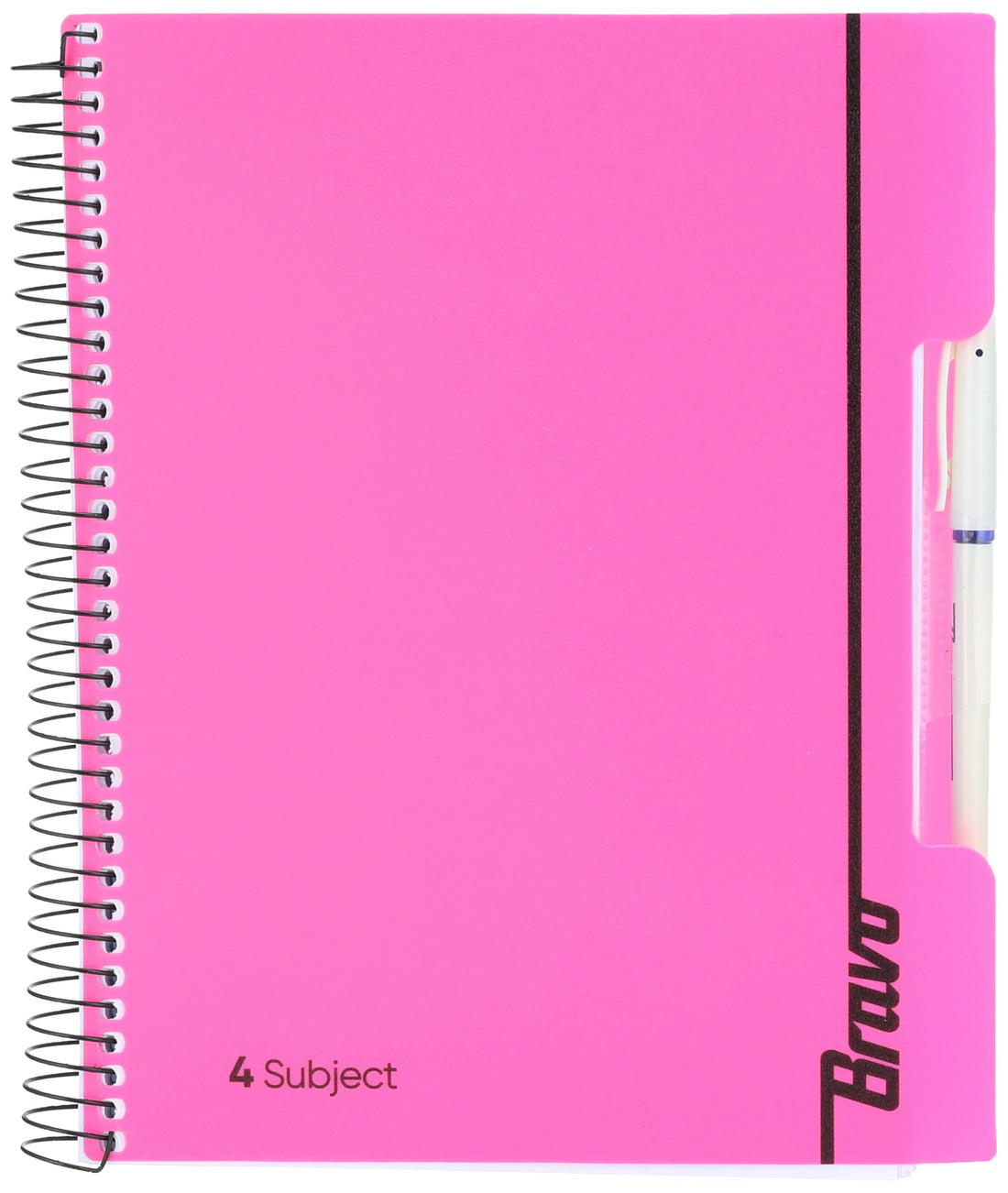 Bravo New 4 Subject Notebook, 168 Sheets, 27.3 cm x 19.8 cm Size, Red