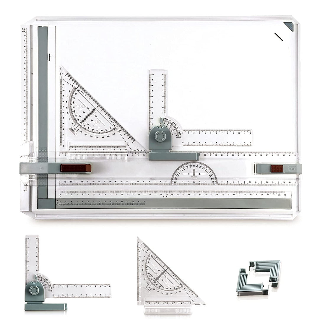 Beauenty A3 Drawing Board, Engineering Drawing Tool With Angle Adjustable Measuring System, Multifunctional Graphic Architectural Sketch Board, For Engineer, Architect, Artist(Style 1)